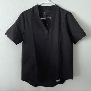 Figs Black Gidya Scrub Top Button Down